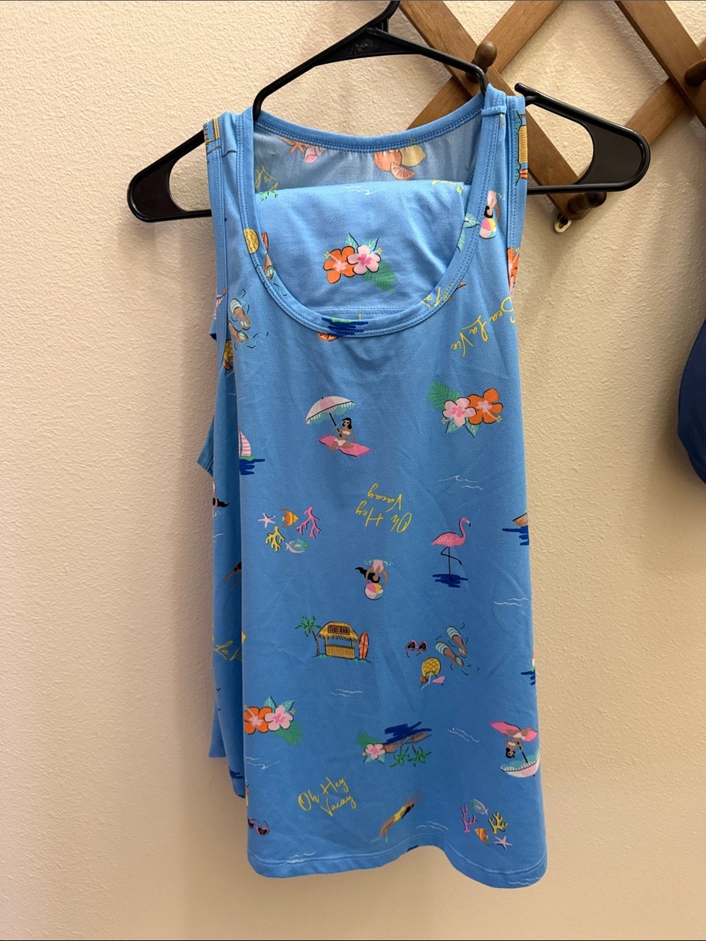Blue Tropical Print Shorts PJ Set